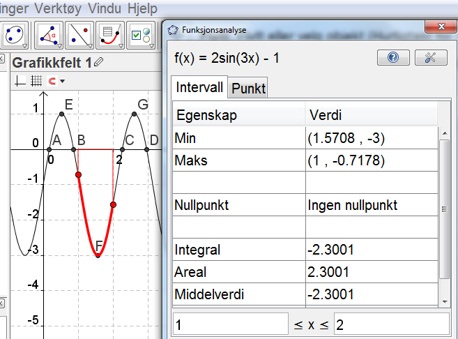 Asymptoter I tidligere versjoner av GeoGebra, måtte vi ha et tilleggsverktøy (Asymptote2.ggt) for å kunne finne asymptoter til funksjoner. Dette verktøyet fungerte bare for hyperbler.