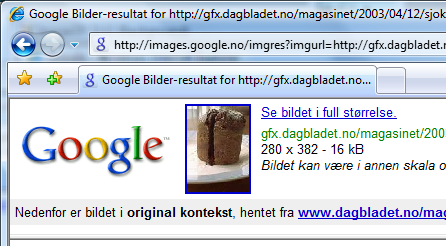 Kapittel 5 I nternett Vil vi imidlertid se en større utgave av et bilde venstreklikker vi på det aktuelle