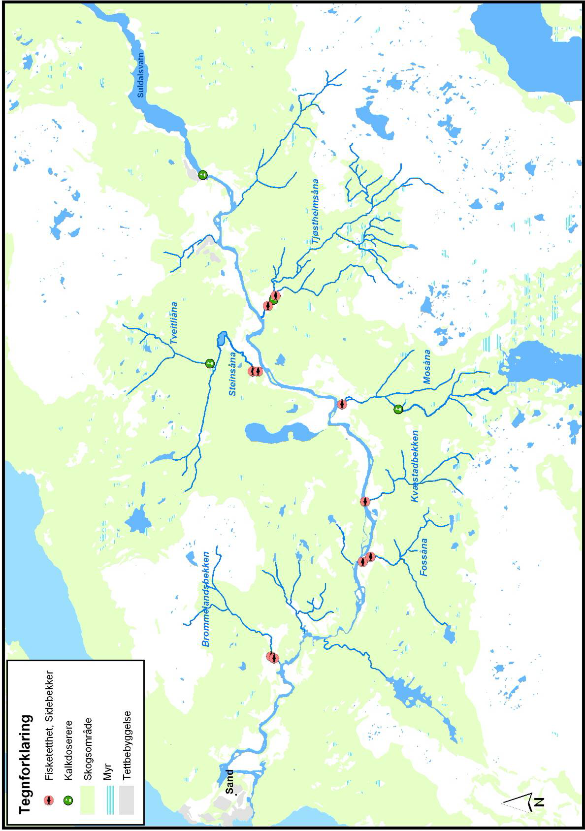 FISKETETTHET OG BETYDNING AV VANNKVALITET I SIDEBEKKER TIL SULDALSLÅGEN. Sluttrapport 1998-2003 Figur 1.