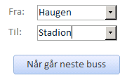 D. Rutesystem Ytrebygda Stadion 70 25 Sentrum Haugen 20 30 Skolen Et busselskap har et rutenett som vist over. De bruker sentrum som hub, en må altså skifte buss her om en skal videre.