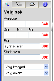 4.3 Søk på eier Eierinformasjon i GAB er unntatt offentlighet! Derfor krever denne funksjonen innlogging.