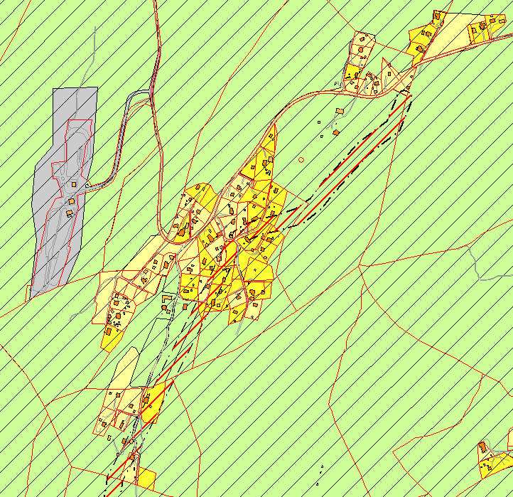 boligformål ble møtt med innsigelser av overordnet myndighet. Kommuneplanen ble vedtatt uten rettsvirkning for disse to områdene (merket hvite i gjeldende arealplan).