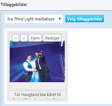 Inne i Admin kan du klikke på bildet for å redigere det bl.a. legge til bildetekst.