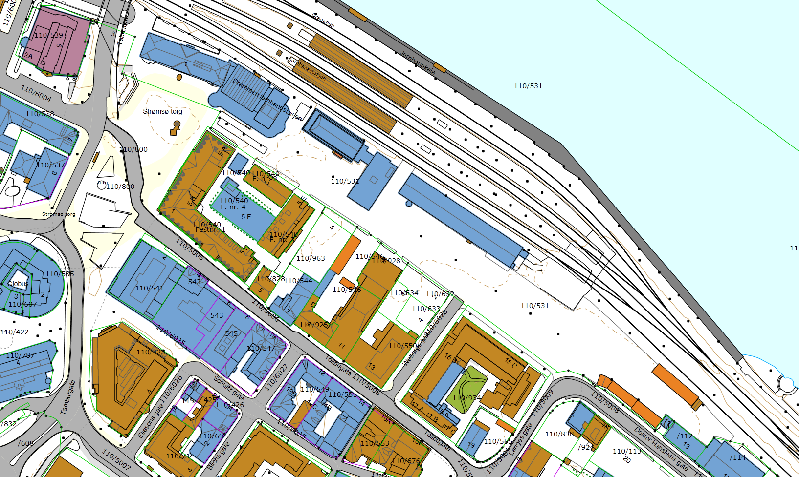 Drammen stasjon: Videre planlegging Område for