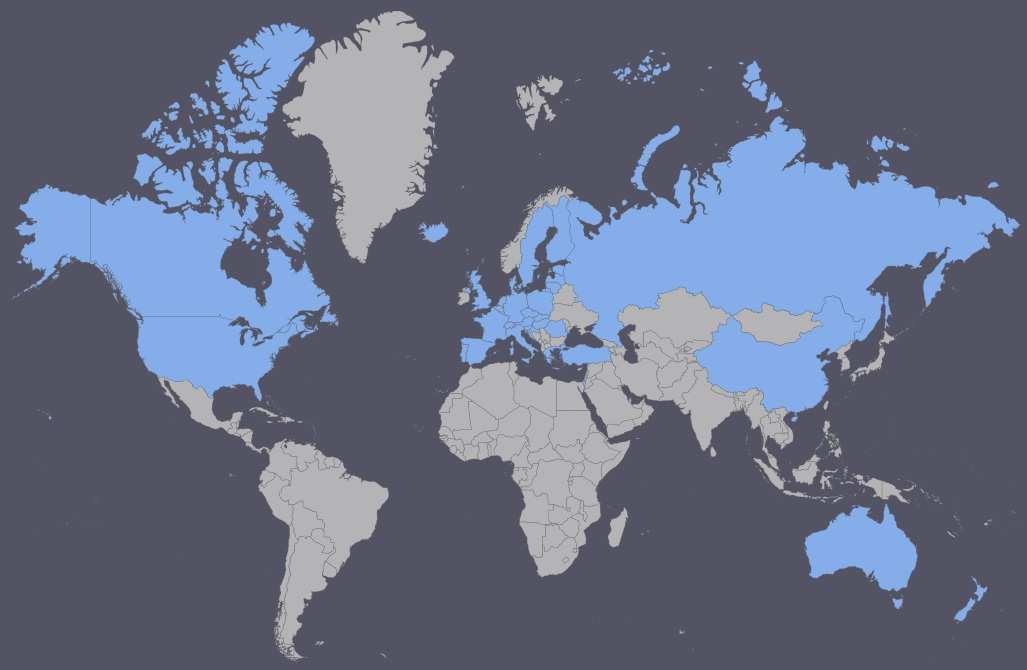 New Zealand, Australia, Israel, USA, Canada, UK, Tyskland,