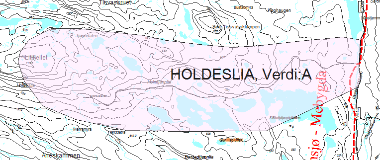 Virkninger og hensyn r i Lierne kommune Løvsjølia (B) Området er klassifisert som et utfartsområde og det utøves tradisjonelt friluftsliv, jakt og fiske.