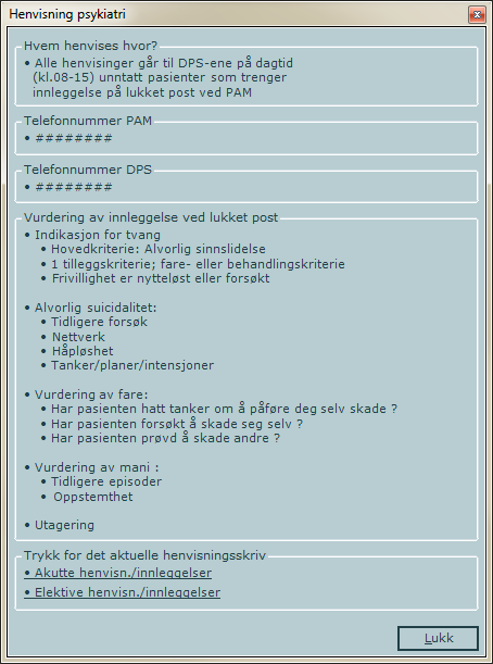 Henvisning Psykiatri Helse Bergen (Rogstad/Holmen/Infodoc) Universelt skjema/brev