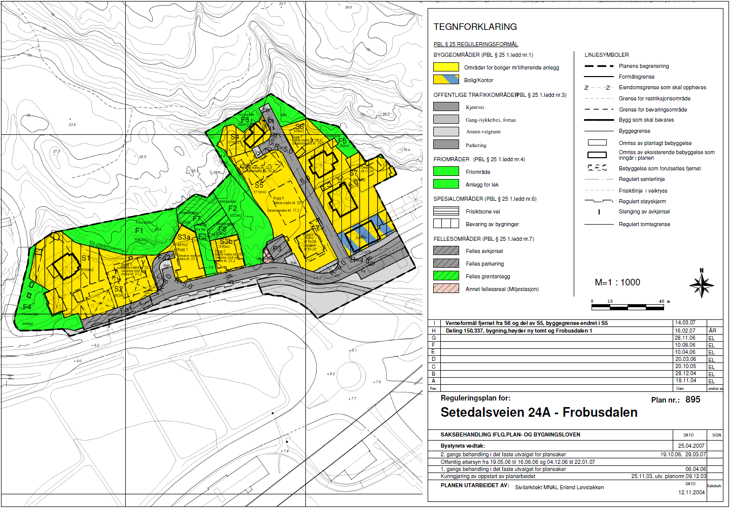 VEDLEGG B: REGULERINGSPLAN FROBUSDALEN Figur 3: Reguleringsplan for Frobusdalen. Det framgår av reguleringsplanen at to boliger skal rives.