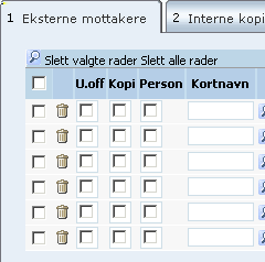 Flytte flere jp: NB. Stå i flyttebildet Klikk på forstørrelsesglasset Hukk av dokumentene du skal flytte og velg Legg til valgte rader. Obs.