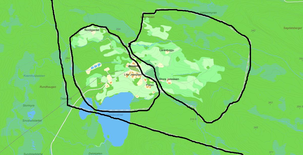 9.Enklaver: Fjøser (Frogn), Himberg (Sandefjord), Sandbakken (Nome),