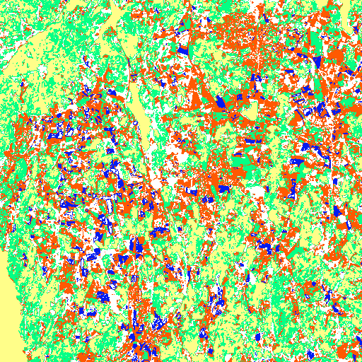 Resultatet av en klassifisering av et multispektralt satellitt-bilde kan inngå i «GIS lagpakken» som ett av flere