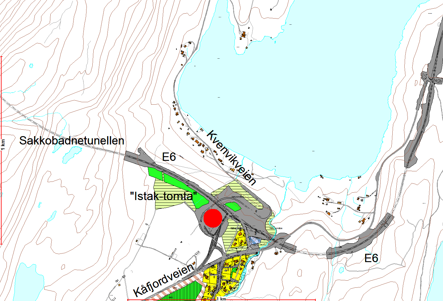 Sak 1/15 Planutvalget ba i samme vedtak Statens vegvesen utarbeide planforslag for følgende to ulike lokaliseringsalternativer: 1. Opprinnelig omsøkt tomt. 2.