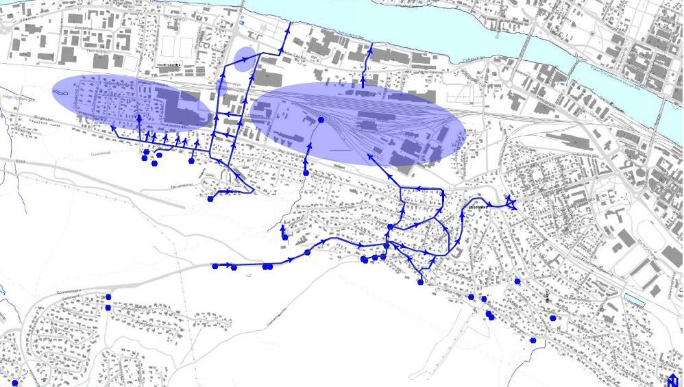 22 av 26 Figur 13: Observerte flomveier og risikoområder på Gulskogen (ref.