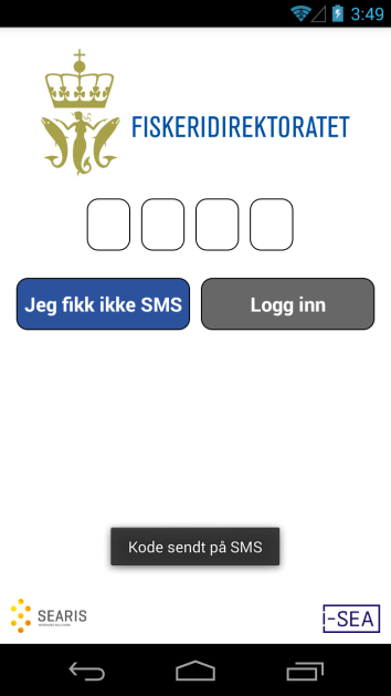 Første gangs innlogging Appen hentes fra Google Play. Den heter Kystfiske og er publisert av Fiskeridirektoratet.