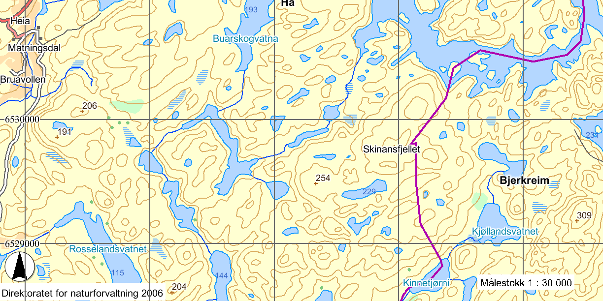 storlom Blått plott er spillområder for