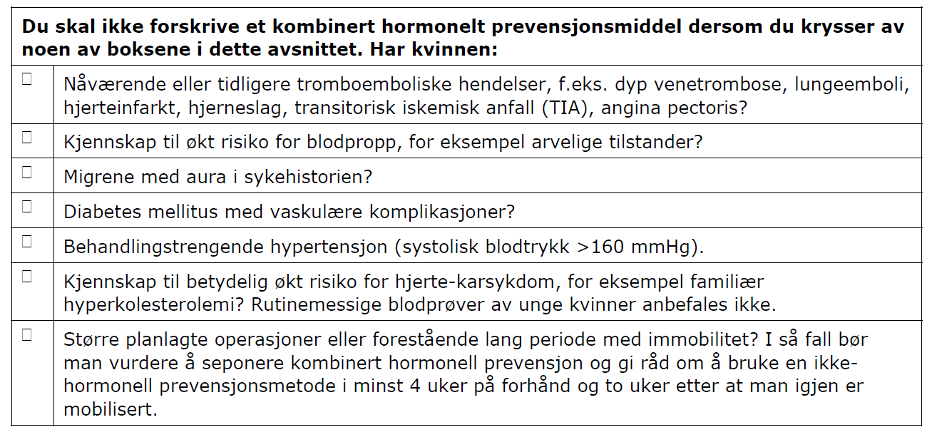 Ikke indisert å teste, men ved påvist arvelig trombofili