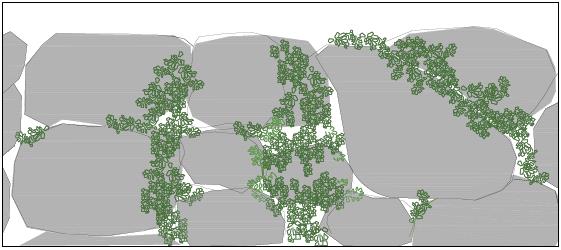 Oversiktskart over beplantning av plastringsmur mot Landsløk.