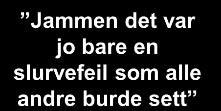 Nye tendenser i tiden Jammen det var jo bare en slurvefeil som alle andre burde sett Ansvarsgrunnlaget Uaktsomhet / culpa Objektivt ansvar / Funksjonsansvar Strengere aktsomhetsnorm Uaktsomhet - grov