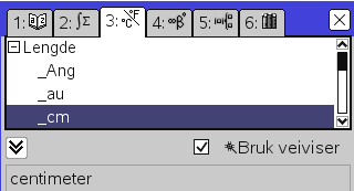 3: Geometri 101 107 Lengde og areal Klikk. Klikk på venstre panel, bruk Touchpad-tastaturet og/eller PCtastaturet og kalkulatorverktøylinja.