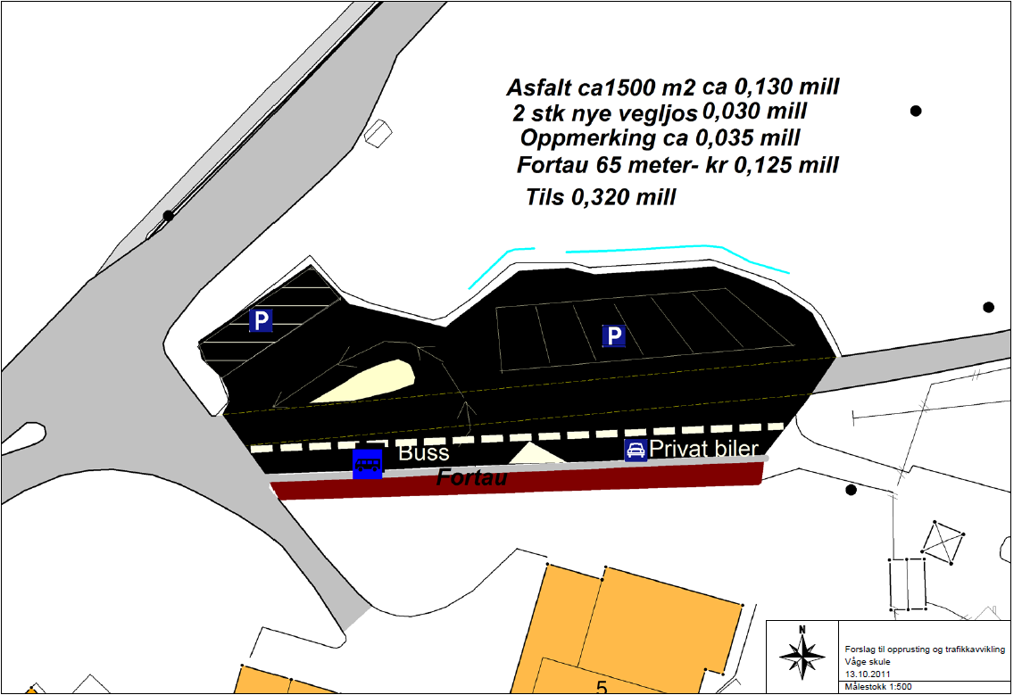 Prosjektstad : Trafikkareal Våge skule og Espira barnehage Dato:15.10.11 Post/innspel nr: Innspel etter høyringsrunde Ts-plan K.