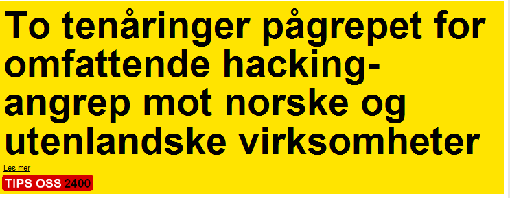 Ddos angrep Angrepet Norsk Tipping DNB Politiets sikkerhetstjeneste