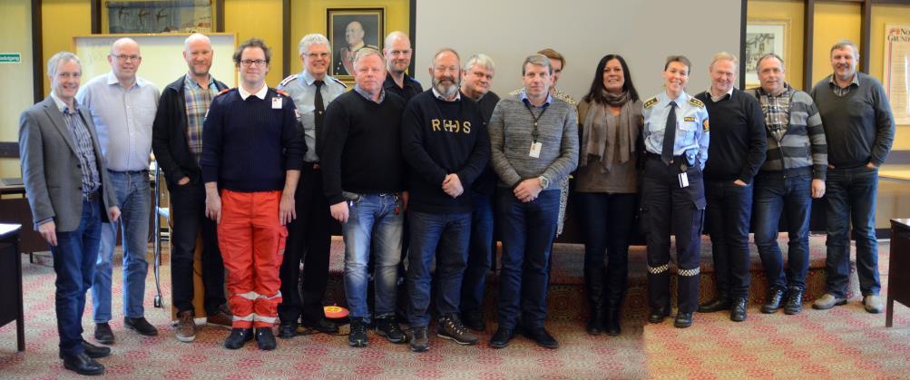Deltagerne på samlingen i beredskapsrådet i Lyngdal kommune torsdag 3. mars 2016.