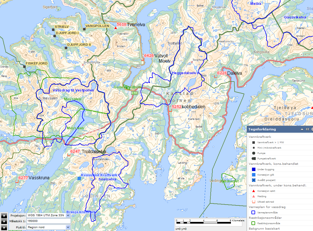 Konsesjonssøknad Våtvoll Kraftverk 1.5 Sammenligning med øvrige nedbørfelt/nærliggende vassdrag Figur 1.