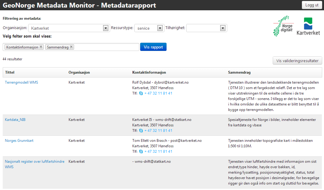 7 Forbedring av metadata Det har blitt gjort en større jobb med å kvalitetsheve metadata i geonorge.