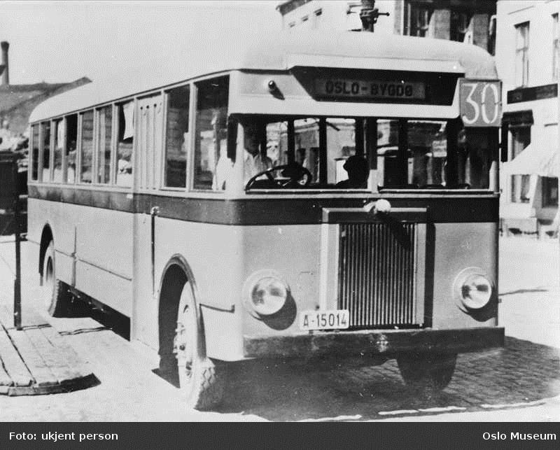 Kjøretidens utvikling 1934-2014 på strekningen Rådhusplassen - Skøyen År: 1934 Kjøretid: 10 minutter Bussmateriell: