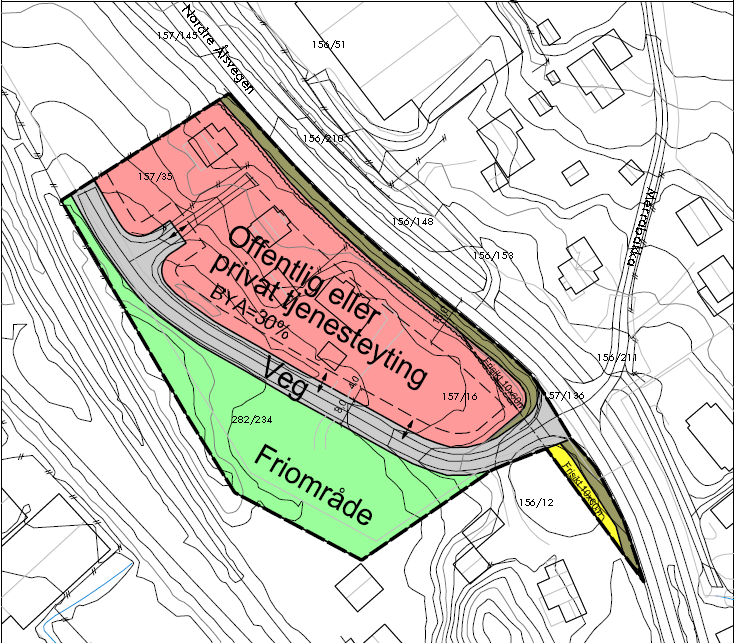 Reguleringsplan for Jaren stasjon Plan-ID E-244 Planbeskrivelse 11 Gjeldende reguleringsplan for Nordre Ålsvegen 21-27 ble vedtatt 14.10.2010. Plankartet vises til venstre.