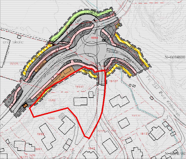 Kart 4.25 Eiendomsforhold (uklare grenser, eierforhold, kartforretning) Eventuell nødvendig justering av eiendomsgrenser bør skje i løpet av planprosessen og fremgå av forslaget til plankart.