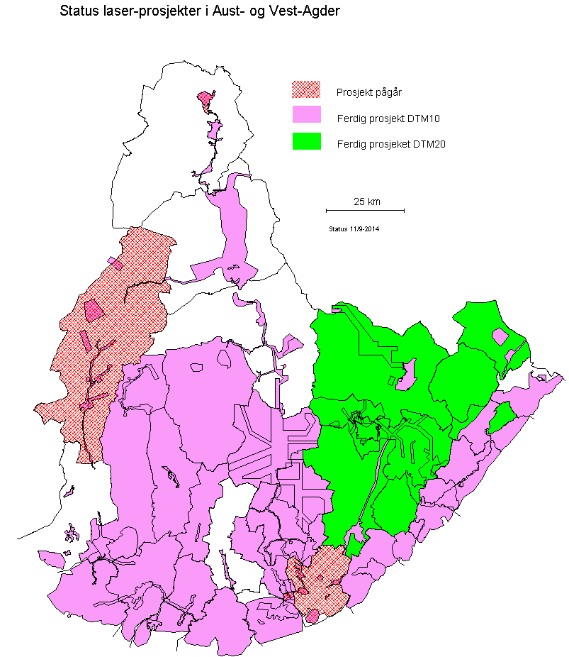 under utarbeidelse en nasjonal forvaltningsløsning for laserdata. Inntil videre forvaltes laserdata i fylkesvise baser av Kartverket.