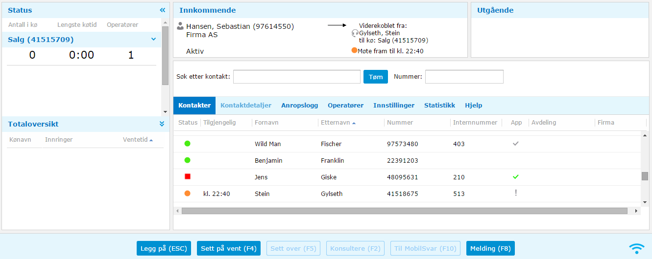 4.10. Hjelp Under arkfanen Hjelp ligger det en enkel veiledning som kort forklarer de ulike feltene i Mobilt Sentralbord. 5.