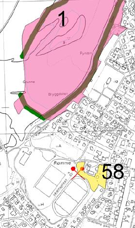 Figur 5 utsnitt fra kartlagte friluftsområder omkring Idrettsparken. Ny reguleringsplan erstatter delvis eller helt følgende planer innenfor planområdet - Orkanger, Vestre del vedtatt 04.06.1985.