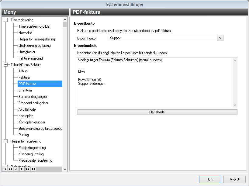 PowerOffice Faktura 225 Slik foregår faktureringen Fakturer på vanlig måte. Når du har valgt å skrive ut faktura, vil den elektroniske fakturaen legges i Fakturameny > Send PDF-faktura. NB!