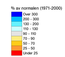 1.1.4 Nedbør I Noreg kom det mindre nedbør enn normalt i både januar (9 prosent), februar (75 prosent) og mars (85 prosent).