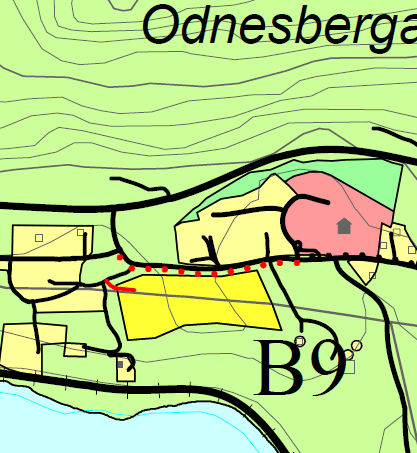 V8 TEMAKRT: GANG- OG SYKKELVEG LANGS GAMLEVEGEN FRA ODNES SKOLE TIL FV33 Gårds og bruksnr.