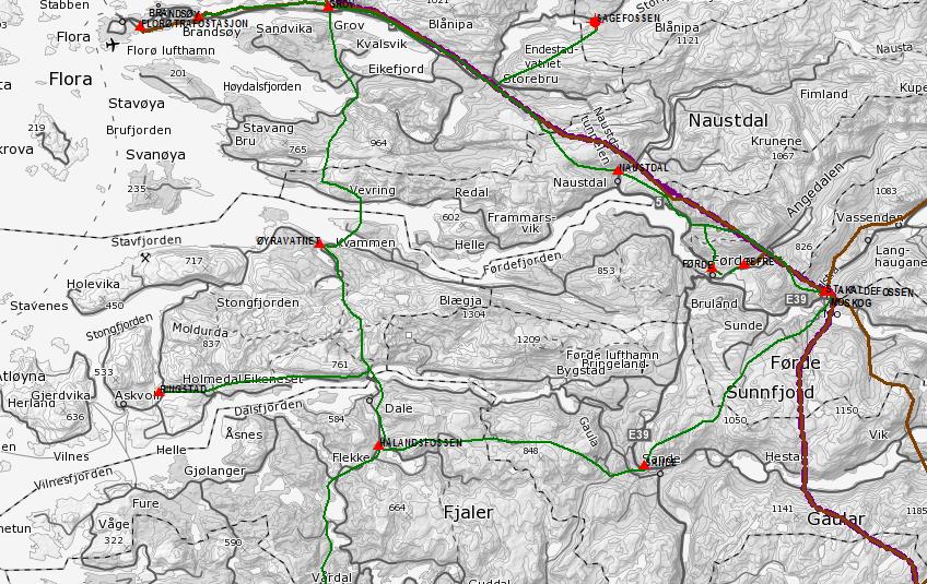 4.10 Nettutvikling Ytre Sogn og Sunnfjord Grov - Øyravatn, spenningsoppgradering av dagens ledning Øyravatn - Ringstad, ny ledning Årsetfjellet Engebø, ny leidning til forsyning av gruvedrift