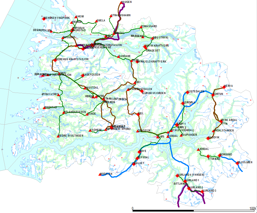 2 DAGENS KRAFTSYSTEM 2.1 Overføringsnett Regional kraftsystemutgreiing for Sogn og Fjordane 2016 - Hovudrapport Regionalnettet i området kan grovt inndelast i fire. Nordfjord/indre Jølster.