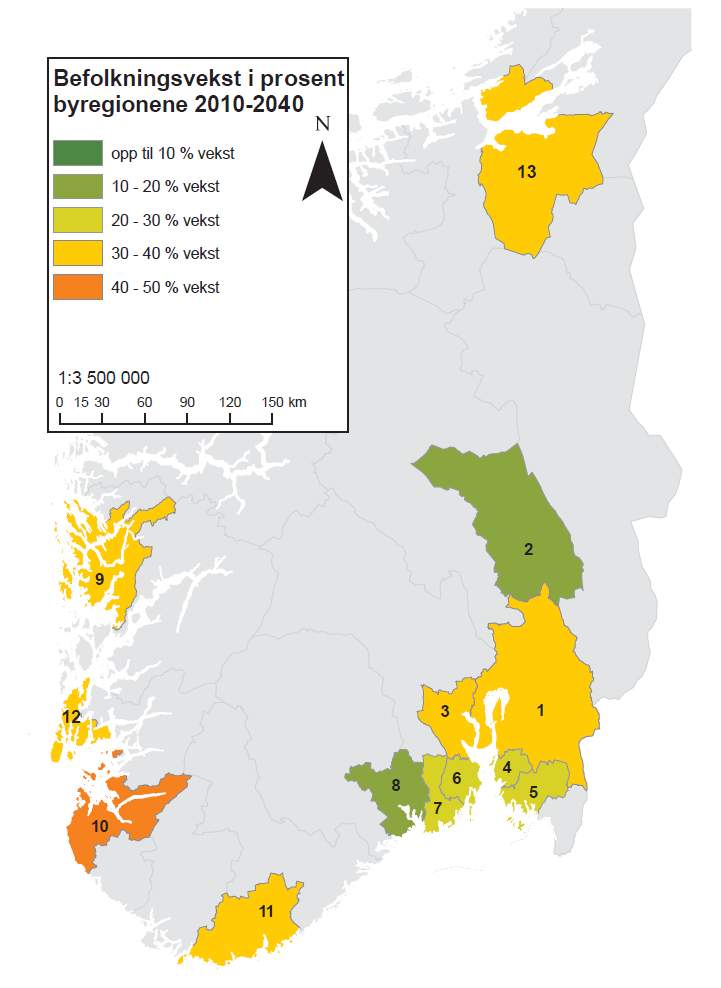 SITUASJONSBESKRIVELSE SSBs prognoser framover viser fortsatt stor vekst rundt Osloområdet.