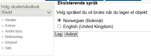 Feltnavn Tillatte hjelpemidler Karakterskala Anvarlig avdeling Emneansvarlig Beskrivelse Revidert av Dato for siste revidering f. eks 2013