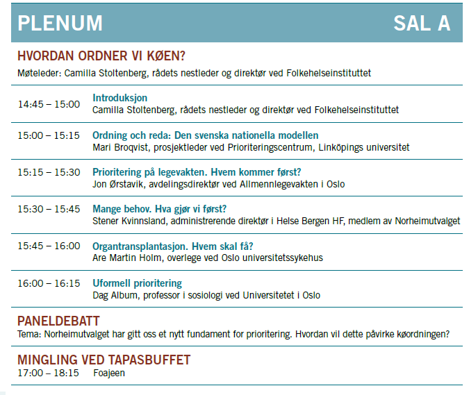 Vedlegg D: Program for Helse i