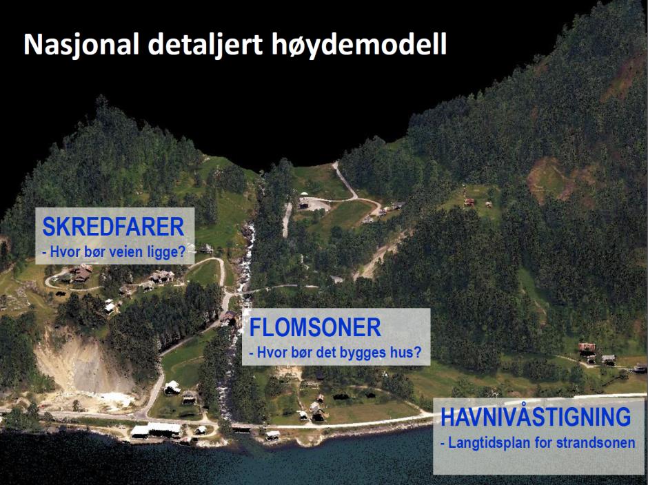 Ny nasjonal høydemodell Bidrag til beredskap Fra 10x10m til 1x1m 300 mill.