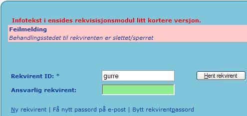 Eventuelle feilmeldinger vil bli vist på toppen i ensides med rosa bakgrunn: 8.