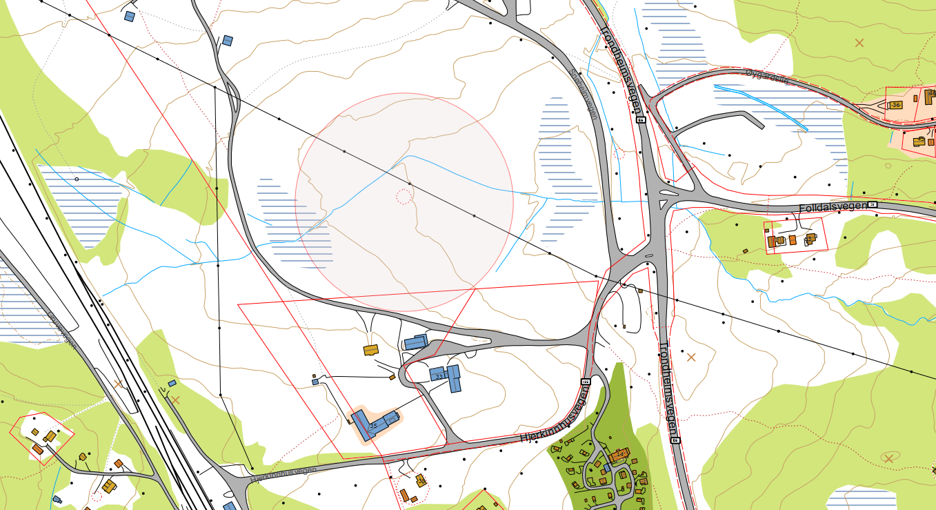 Områdebetegnelse: BN8 - Nytt næringsområde ved Hjerkinnhus Gnr/bnr: 1/1 Kartkoordinater: Nord: 6899117.82 Øst: 528343.