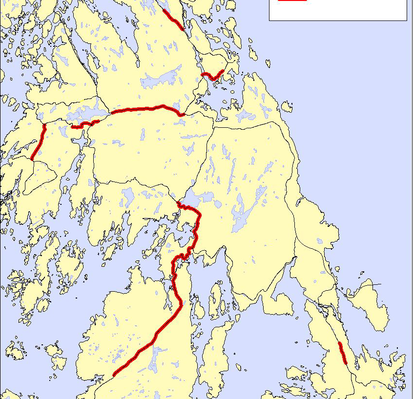 Dei fleste ulukkene har skjedd på mellom Svortland og Siggjarvåg. Dette er den mest trafikkkerte strekninga i kommunen. Svortland sentrum og Hollundskjosen har særleg mange ulukker.