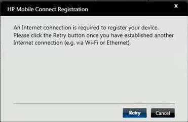 Windows 7 - HP Connection Manager Registrering Åpne HP Connection Manager, som finnes på skrivebordet eller i start-menyen. Velg «Registrer» for å registrere SIM-kort.