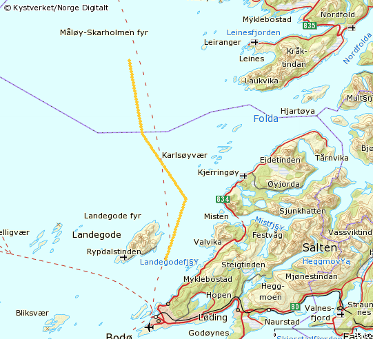 85 Landegode Tiltaksnavn: Landegode - Strekningen Bodø til Rotvær Prioritet: 3 - Bodø kommune Tiltakstype: Nyinvestering Saksnr.i KystSak: Status: Under registrering Totalkostnad: 20 mill. kr.