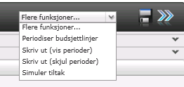 Periodisere budsjettet Dersom den budsjettversjonen du har åpnet inneholder periodiserte tall, vil budsjettlinjene ha en + til venstre for konteringene.