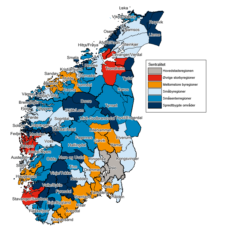 Inndeling av kommunene i bo- og